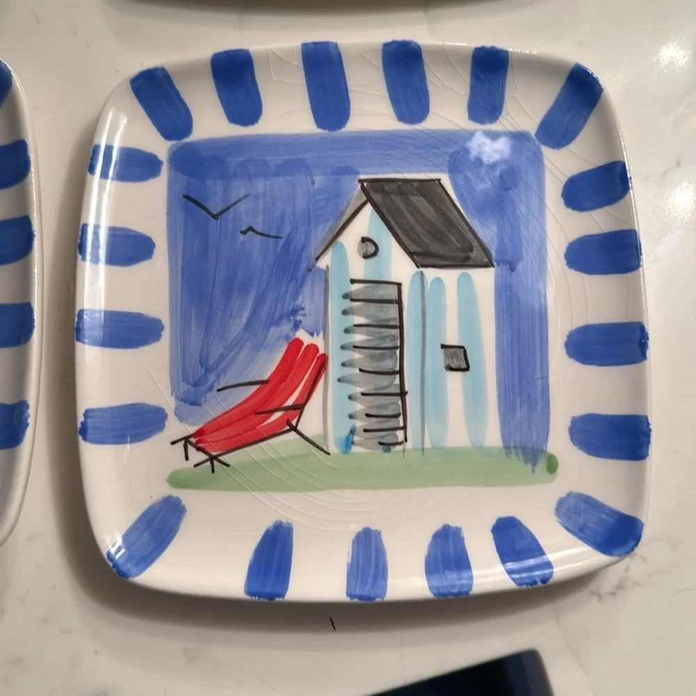 Hand Painted Italian Snack Plated Set of 4